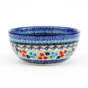 Miska ceramiczna C38 0,6l <br> Unikat U4864 Motyl w Kwiatach Ceramika Artystyczna Bolesławiec